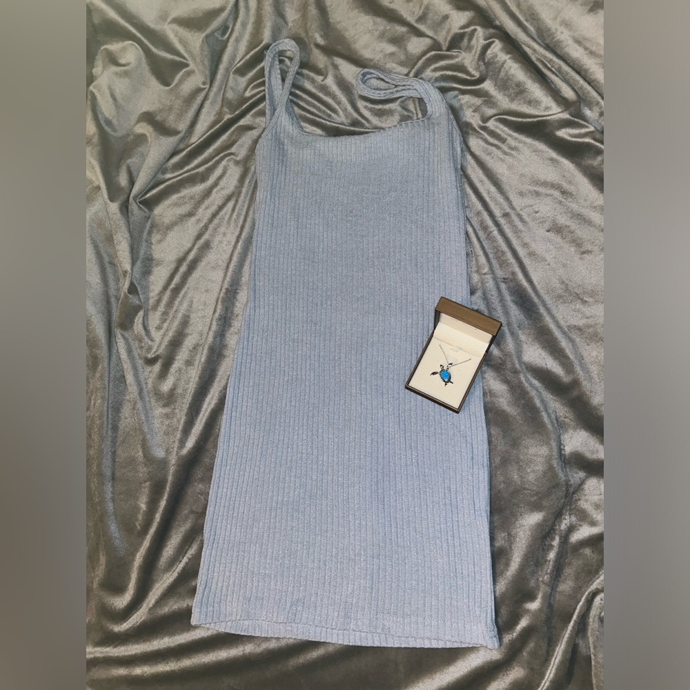 Solid baby blue Dress